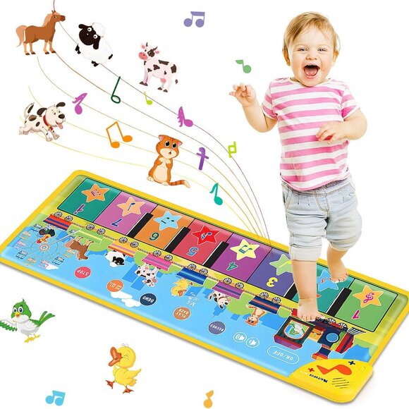 Floor Piano Mat for Toddlers 1-3 with Music Sounds Educational Baby Musical Toys - Picture 7 of 12